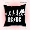 Federe Cuscino Banda Rock A-ACDC Cantante Cool Cartone Animato Divano Decorativo Casa Stampa Double-sided Corto Peluche Carino Federa Cuscino