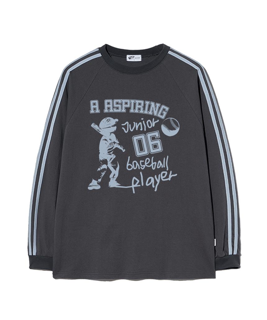 Escape From Baseball Junior Print Track Long Sleeve Charcoal M