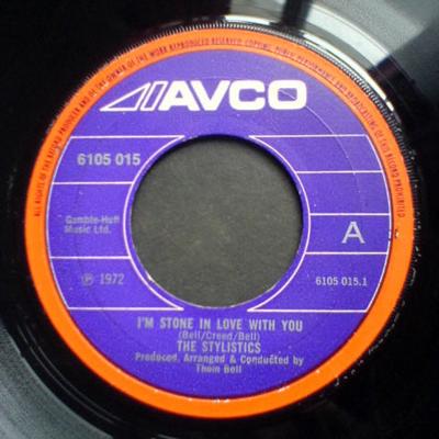7inch Record STYLISTICS - I'm Stone In Love With You 6105015 Avco 1972 UK Soul/Funk Used