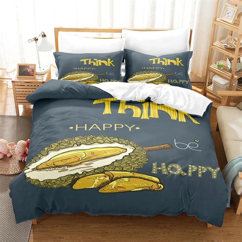 Cartoon Fruit Duvet Cover Tropical Avocado Bedding Set Microfiber Comforter Cover King For Kids Teen Room Decor Birthday Present