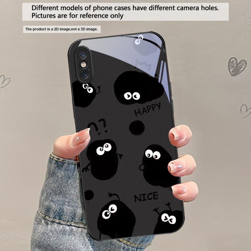 

Funny hand drawn style For iPhone 17 Air 16 E 15 Plus 14 Pro Max 13 12 mini 11 5 6 7 8 Plus XR XS Max SE Black Glass Phone Case iPhone 16