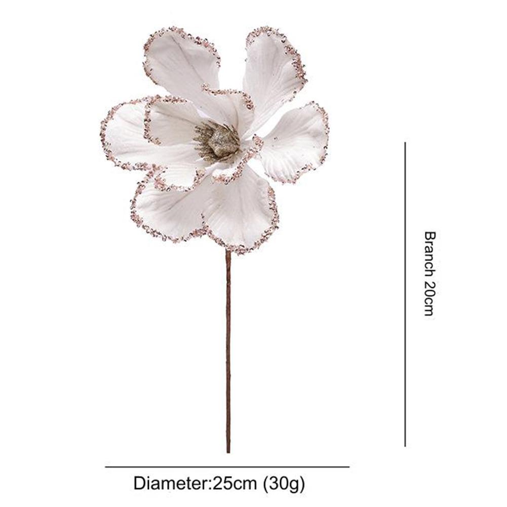 Artificial Christmas Flower Cloth Glitter Flowers Christmas Tree Pendant For Home Wedding Xmas Navidad New Year 2026 Ornaments