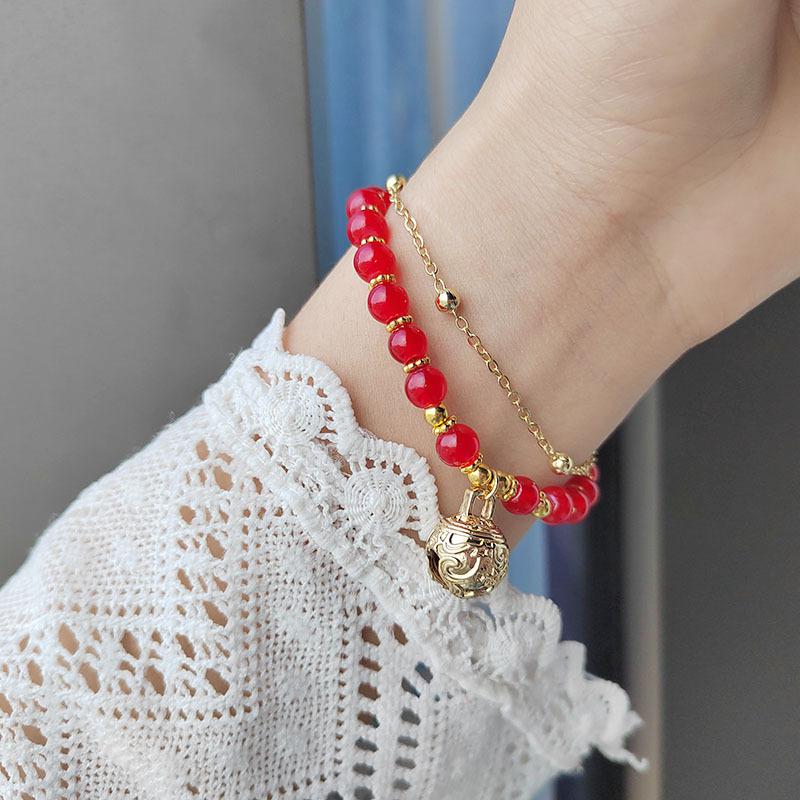 Elegant Inlaid Rhinestone Korean Bracelets Gold Colour Flower Charm Bracelet For Women Fashion Jewelry Accessories Party