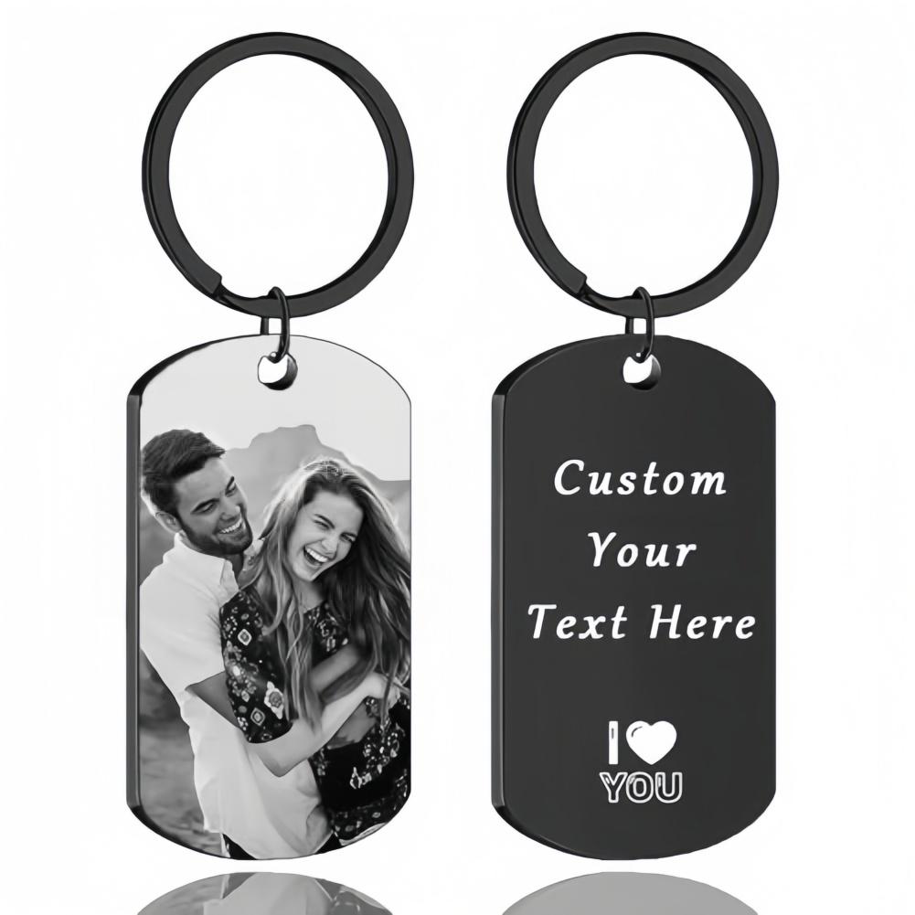 Amaxer Custom Keychain Double Sided Personalized Picture Text Keychains Engraving Photo Key chains Gifts for Women Boyfriend