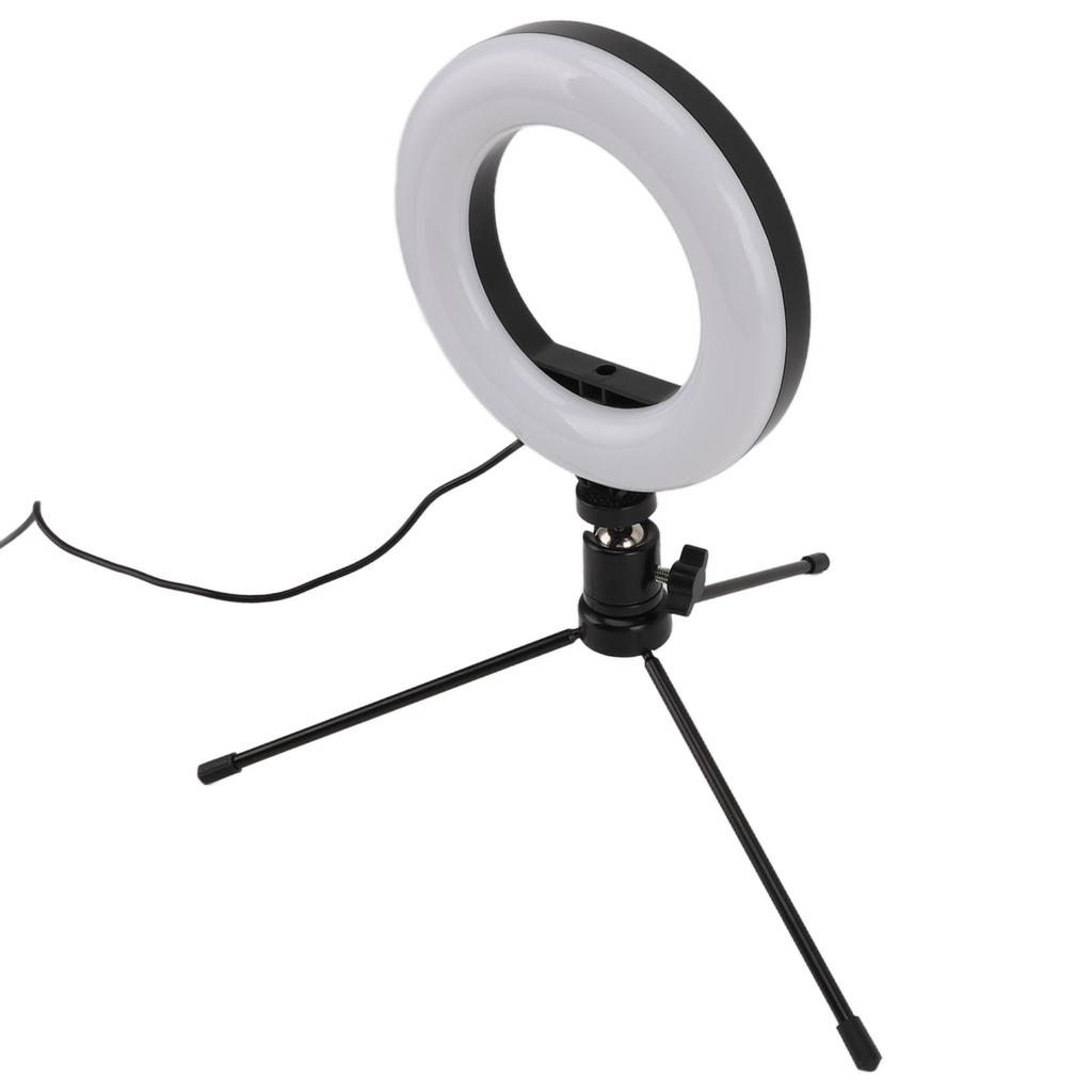 Selfie Ring Light 3 Colors 10 Brightnesses LED Desktop Fill Light with Tripod for Live Streaming Makeup USB 5V