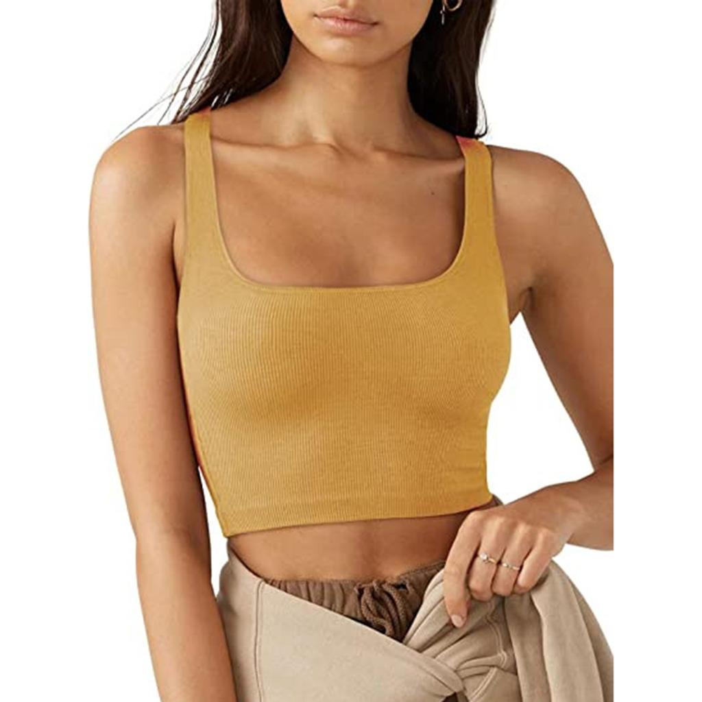 Women's Fashion Casual Slim Sleeveless Threaded T-Shirt Top