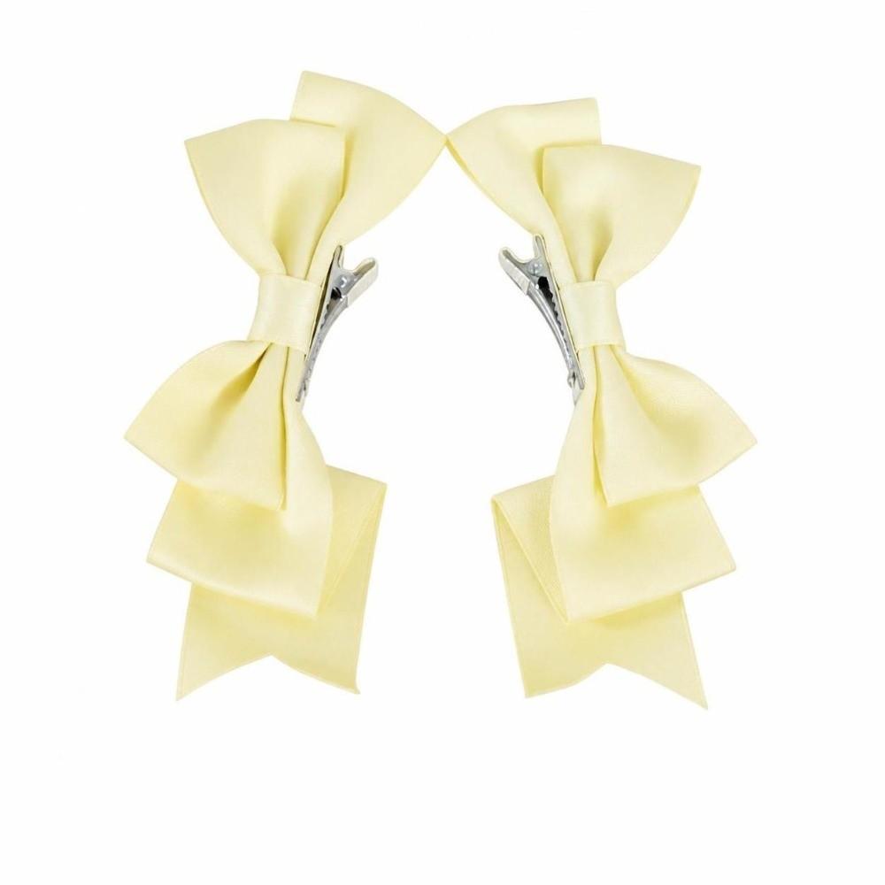 2Pcs Fabric Bow Hair Clips Lolita Cosplay Hairpin Cute Duckbill Clips Headdress