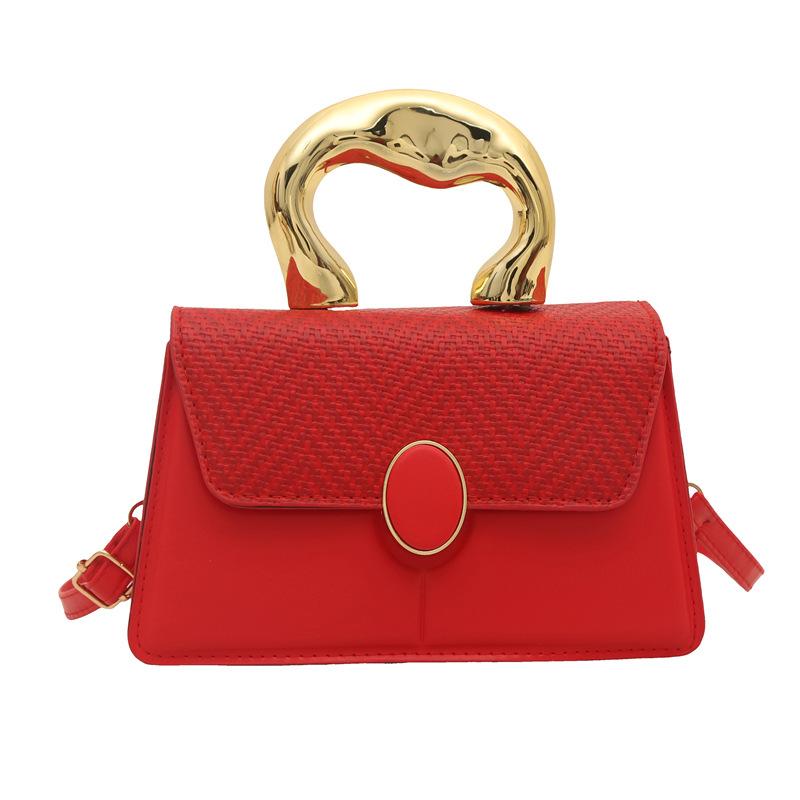 2025 Spring New Trend Beautiful Simple Personality Versatile Splicing Fashion Oblique Span Shoulder Portable Small Square Women's Bag