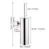 Stainless Steel Toilet Brush Wall Mounted & Freestanding, Odor-Proof Cover Anti-Drip, 360° Soft Bristles Rustproo