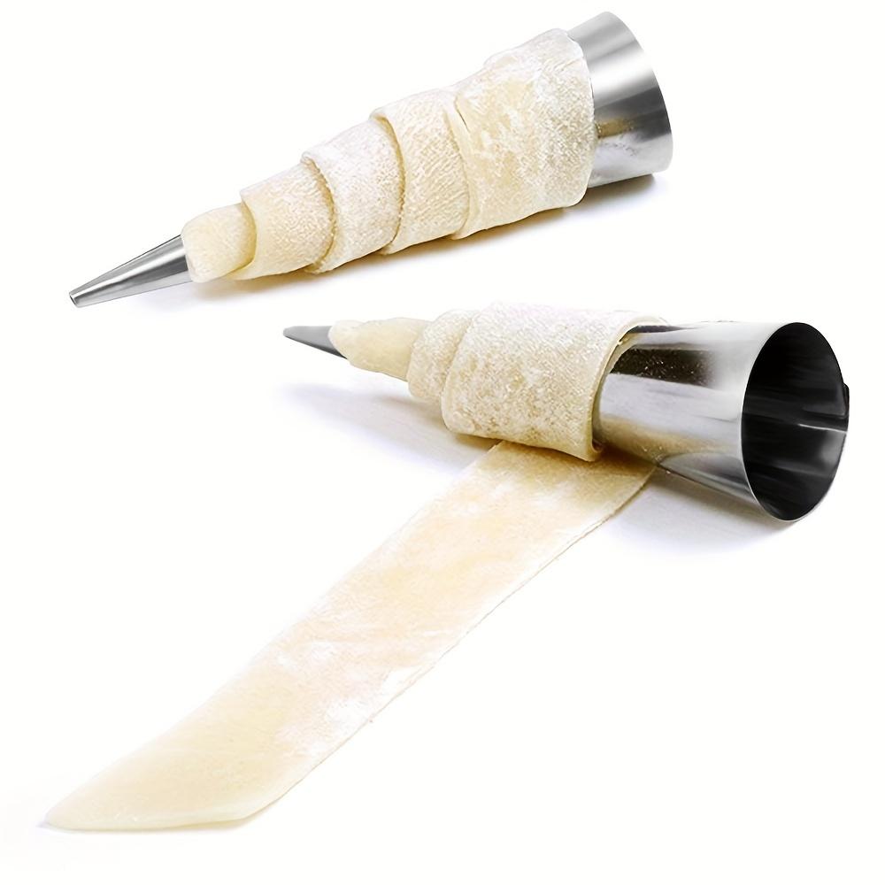 5-Piece Set Stainless Steel Cream Horn Molds - Cone Shaped Danish Pastry Roll Horns