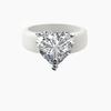 Silikonringhalter Copperthree-Kralle herzförmiger Zirkonia-Ring, minimalistischer schwerer Stil, Sport/Valentinstag/Teil
