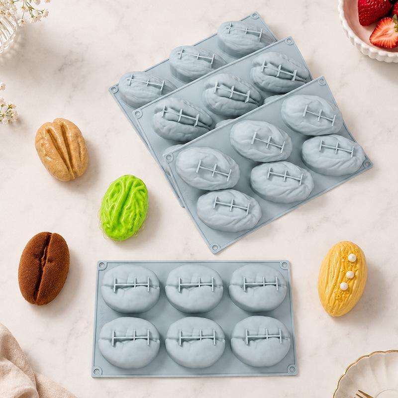 Food Grade Silicone Walnut Shaped Baking Mold Nonstick Easy Release For Chocolate Candy Dessert Making