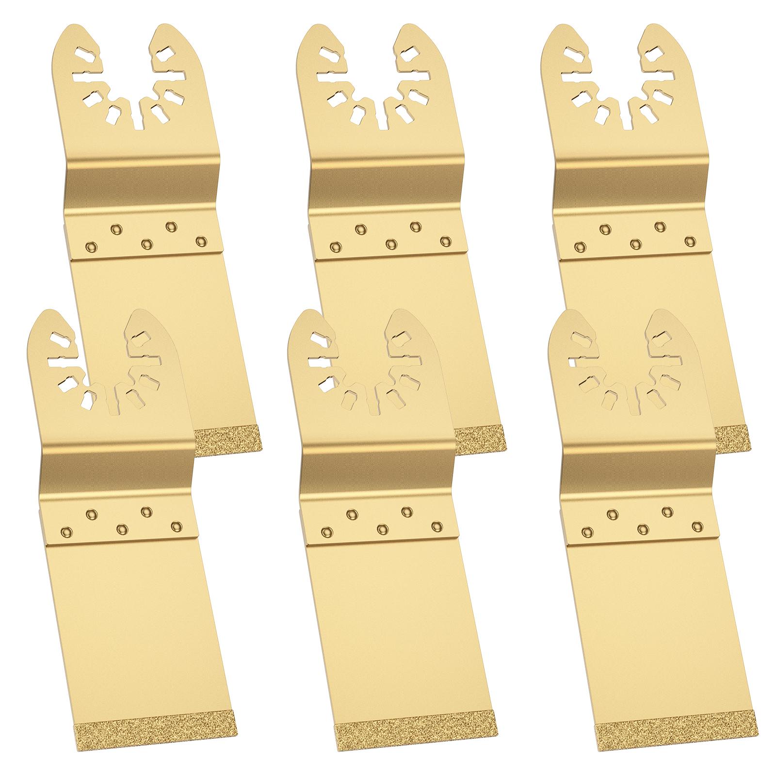 

6pcs Oscillating Saw Blades 1-3/8 inch Carbide Multitool Blades Quick Release Grout Removal Cutter Tool for Masonry Wood Metal
