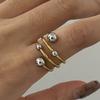 Yori Exquisite Stainless Steel Ball Open Ring Fashion Chic Ring Gold Silver Color Charm Finger Bling Jewelry Gift Bijoux
