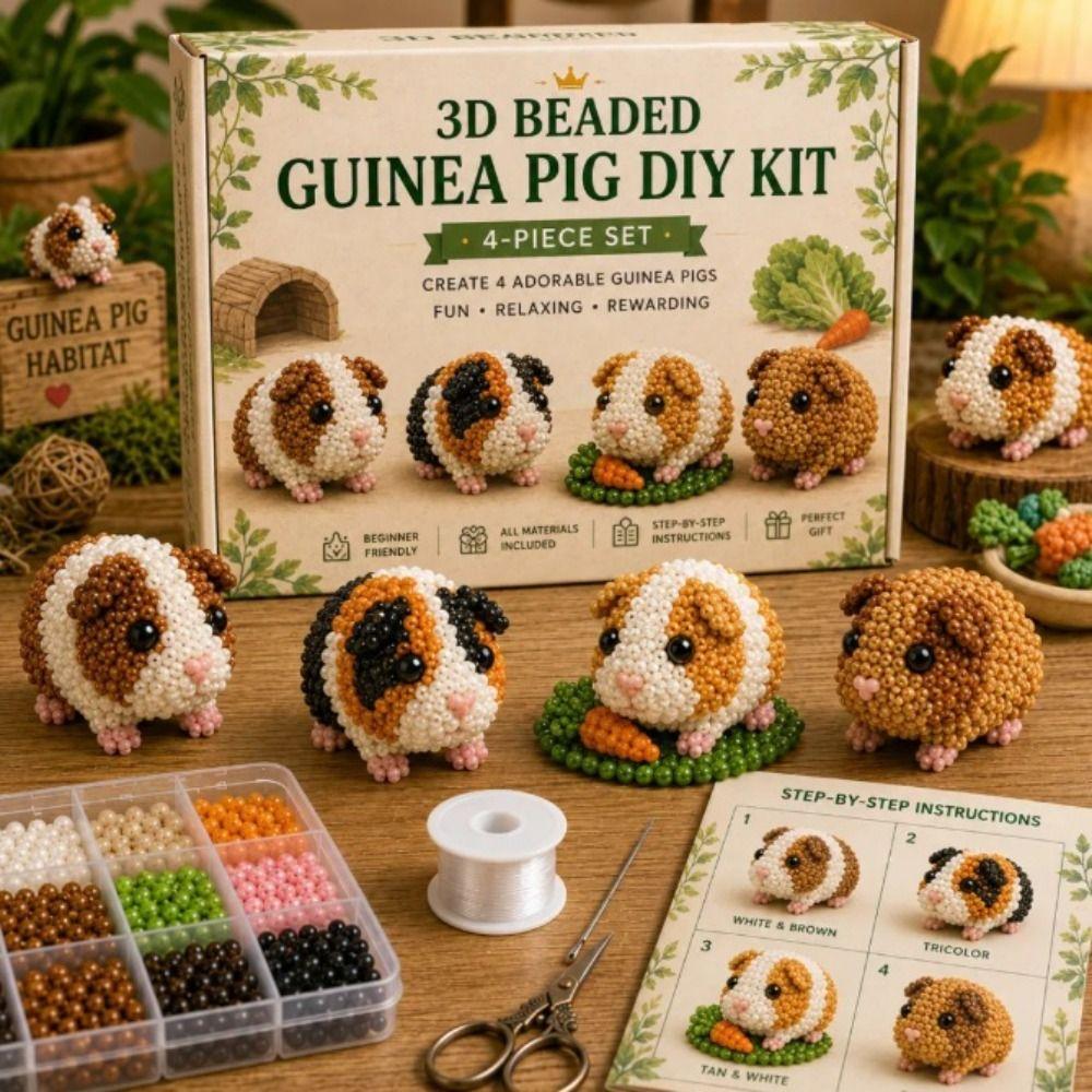 Beginner Friendly 3D Beaded Animal DIY Kit Animal Shape Handmade Craft Kit  Home Decoration