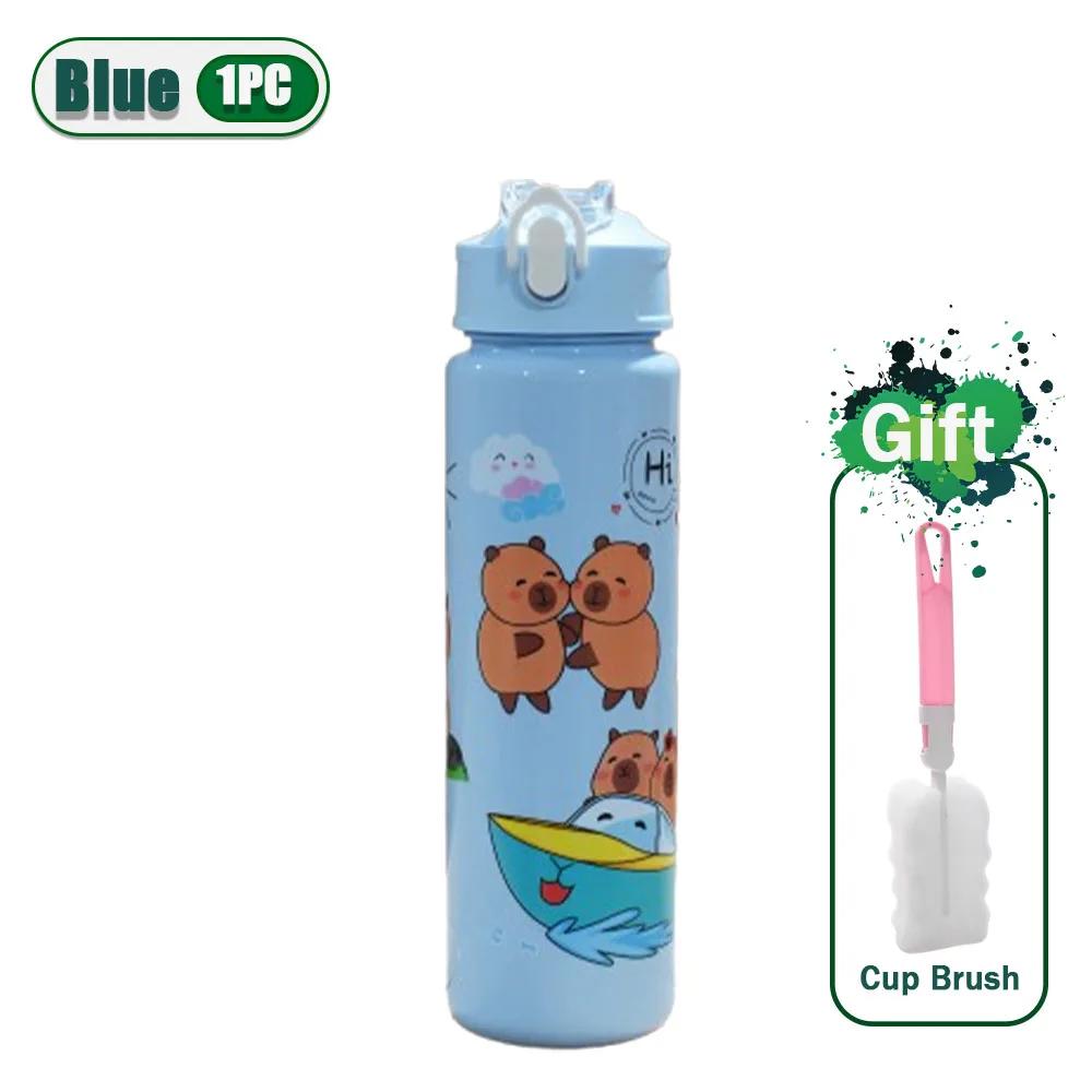 

1-10 шт. Пластиковая бутылка для воды Капибара Герметичная Милая бутылка для питья с соломинкой и ремешком для переноски для кемпинга на открытом воздухе Инструменты для питья