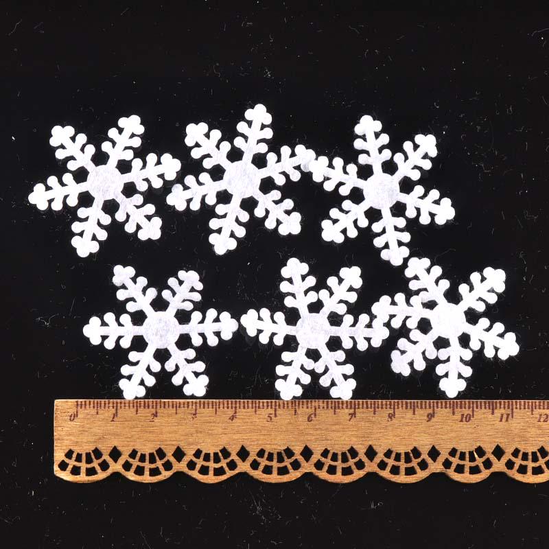 Mini Non-Woven Snowflake Christmas Decor with Silk Flower - No Back Adhesive