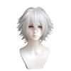Heat-resistant Cosplay Wig, "The Second Castle," White, Pure White, Cool, Short Hair, Disguise Wig + 3 Bonus Items: Wig Net, Hairpins, and Memo Pad.