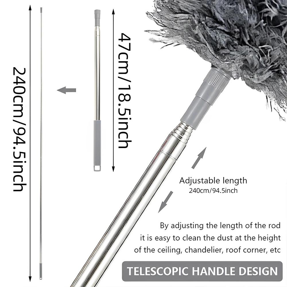 4 Pcs Dusters For Cleaning, 2 In 1 Microfiber Dusters And Retractable Gap Dust Cleaner With 1 Microfiber Dusting Cloths Long Handle 30-100 Inches Extension Pole For Ceiling Fan Cleaning Supplies