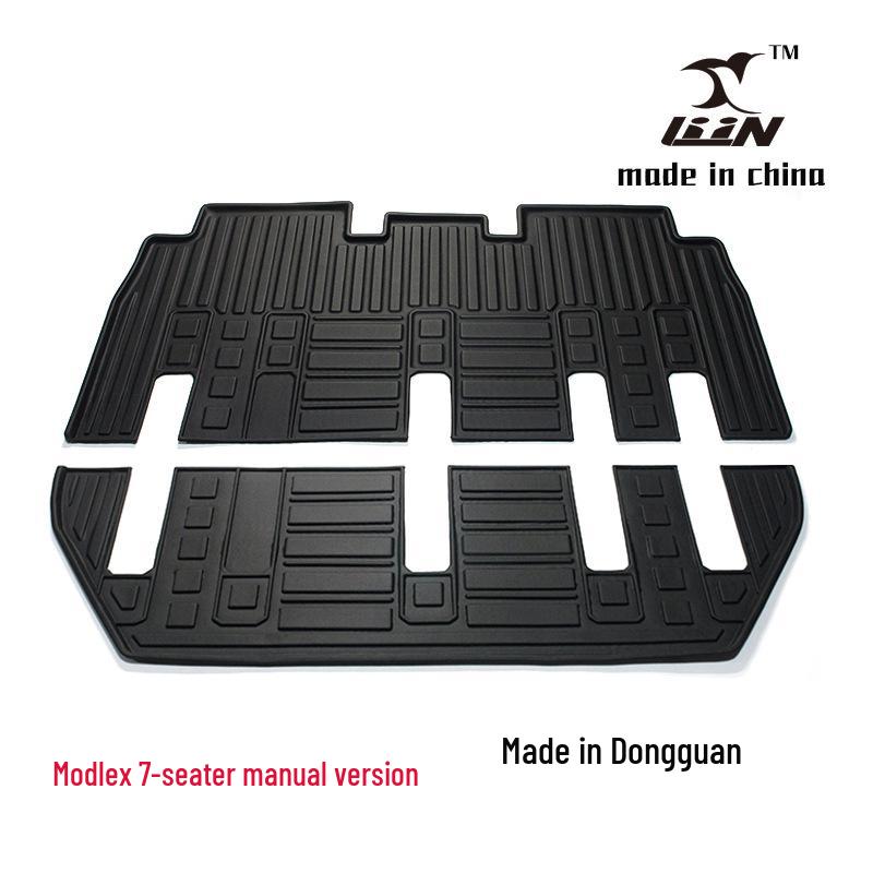 Odorless TPE 3D Car Floor Mats for Tesla Model X 7-Seater (Manual) - Basin Shaped Foot Pads