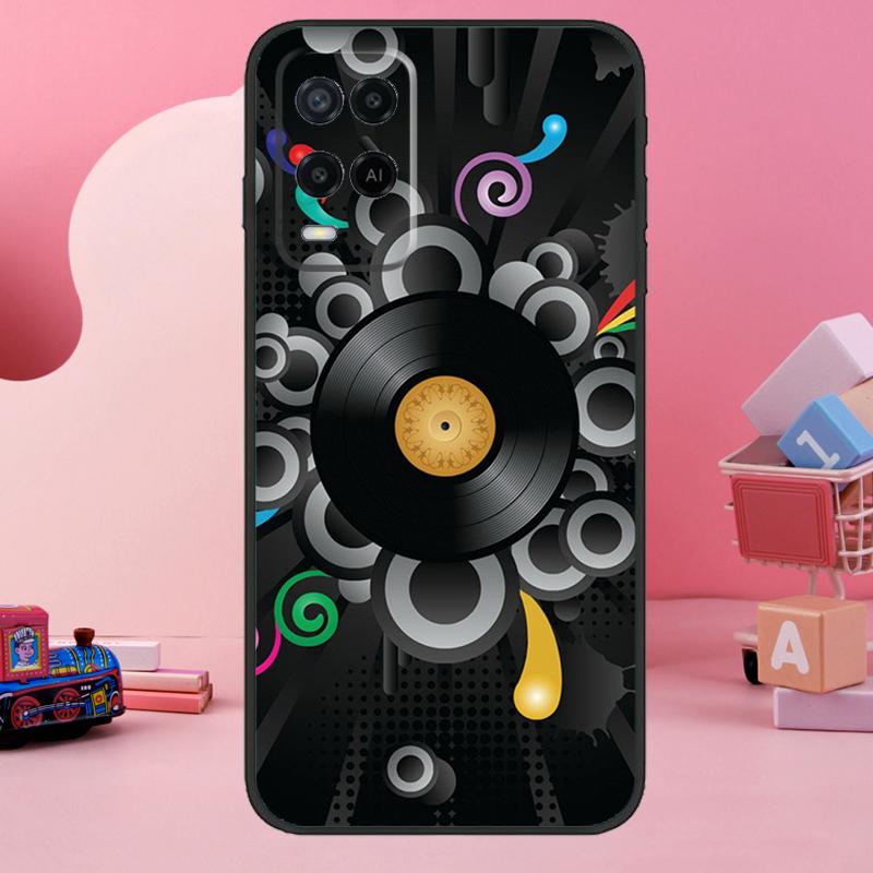 Vinyl DJ Record Art Case For Oppo A98 A78 A18 A38 A58 A60 A80 A40 A77 A57 A17 A74 A54 A94 A96 A76 A16 A15 A5 Pro