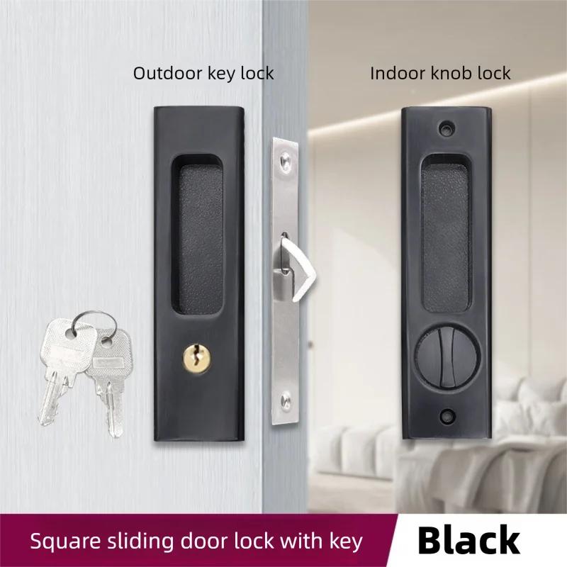 Invisible Door Lock Balcony Wooden Sliding Door Lock With Key Kitchen Bedroom Sliding Door Sliding Door Built-in Hook Lock