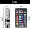 2X T10 W5w SilicaGel LED Remote Controller Lamp RGBW 5050 Festoon Dome Light Wedge Side Led 12V Car Bulb Width Indicator