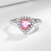 Valentine's Day Gift Red Heart 925 Sterling Silver Elegance Ring For Women Jewelry Rings For Wedding Party