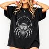 Jumping Spider Shirt, Celestial Jump Rope Graphic Tee, Black and White Arachnid Art, Spider Lover Gift, Gothic Apparel
