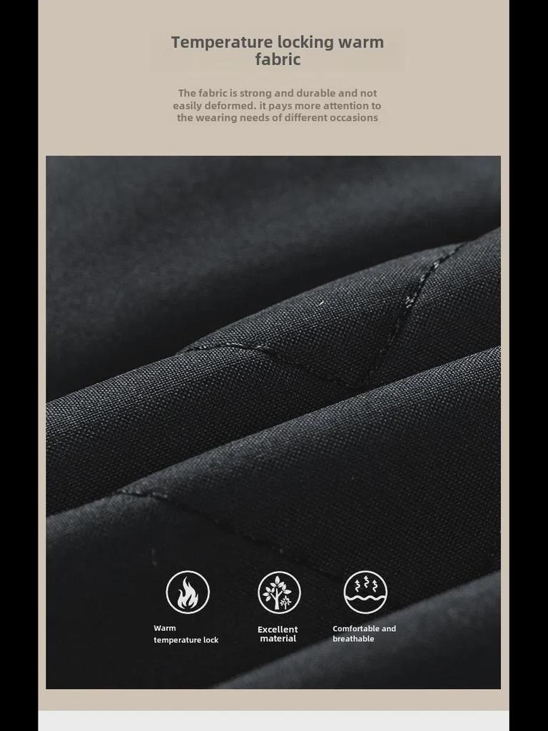 Herren Cross-Border Winddichte Jacke mit Stehkragen: Verdickt, mit Baumwolle gefüttert, lässig, warm, vielseitig für Herbst und Winter