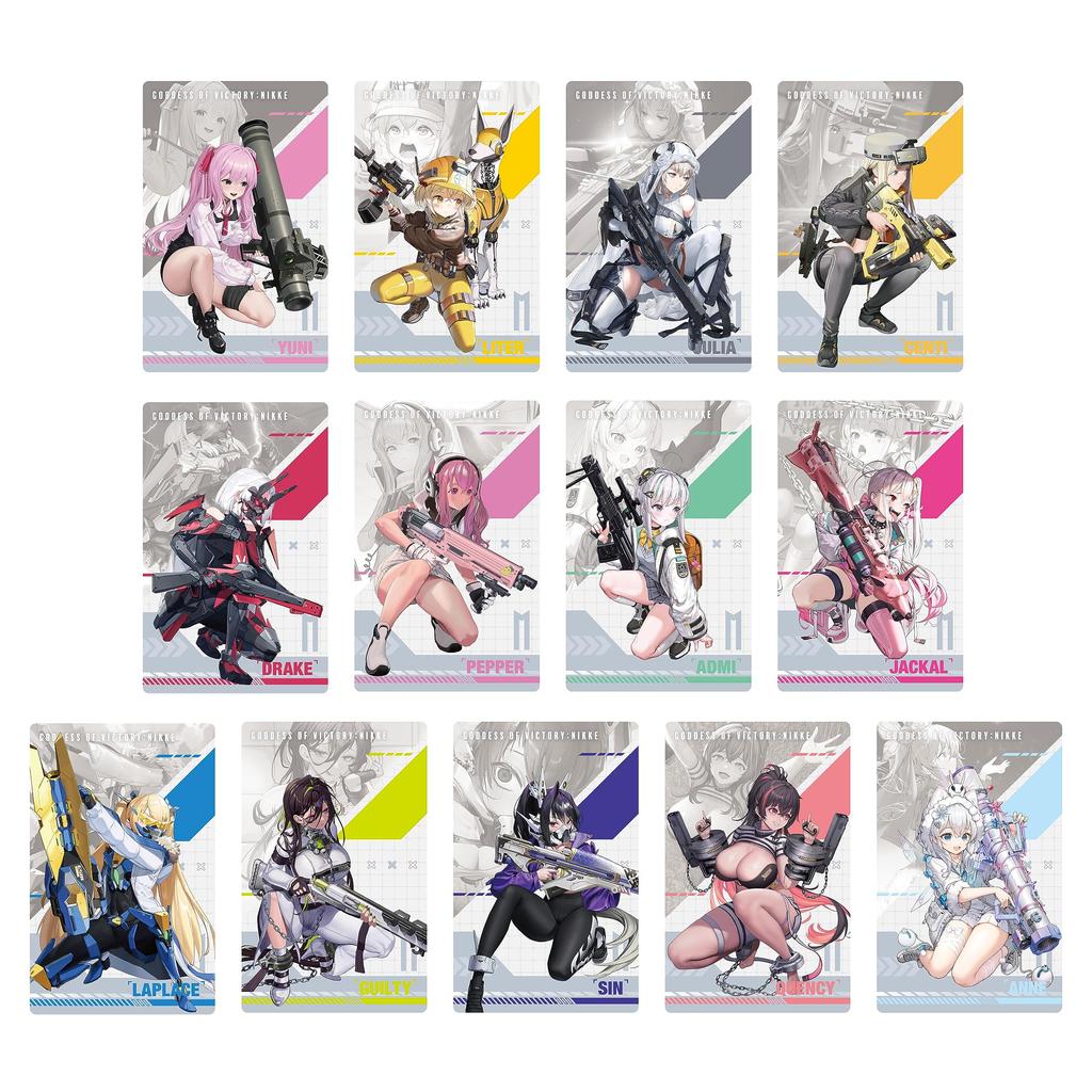 Cutie Colecție Cărți Metalice Algernon Product NIKKE Gun Girl Aprox. L56 x Î88mm Fabricat din PET