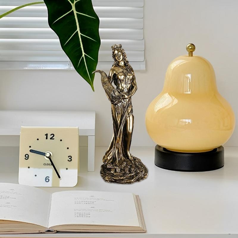 Goddess Fortune Statue Resin Miniature Greek Luck Lady Statue Good Fortune Sculpture Exquisite Home Interior Ornament for