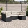 VidaXL Garden Lounge Set 6 Pcs with Cushions Black Wicker 3249225