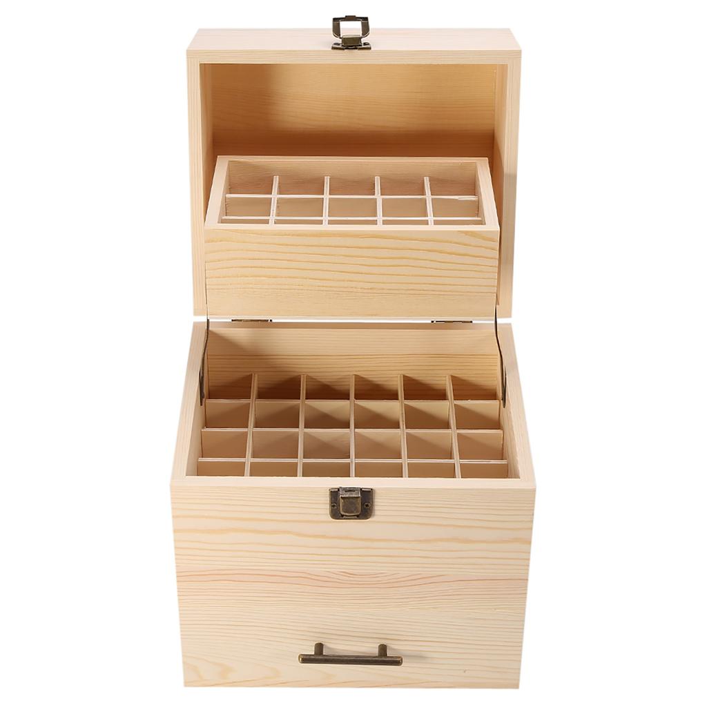 59Slots Essential Storage Box Wooden Oil Case Organizer Container Aromatherapy