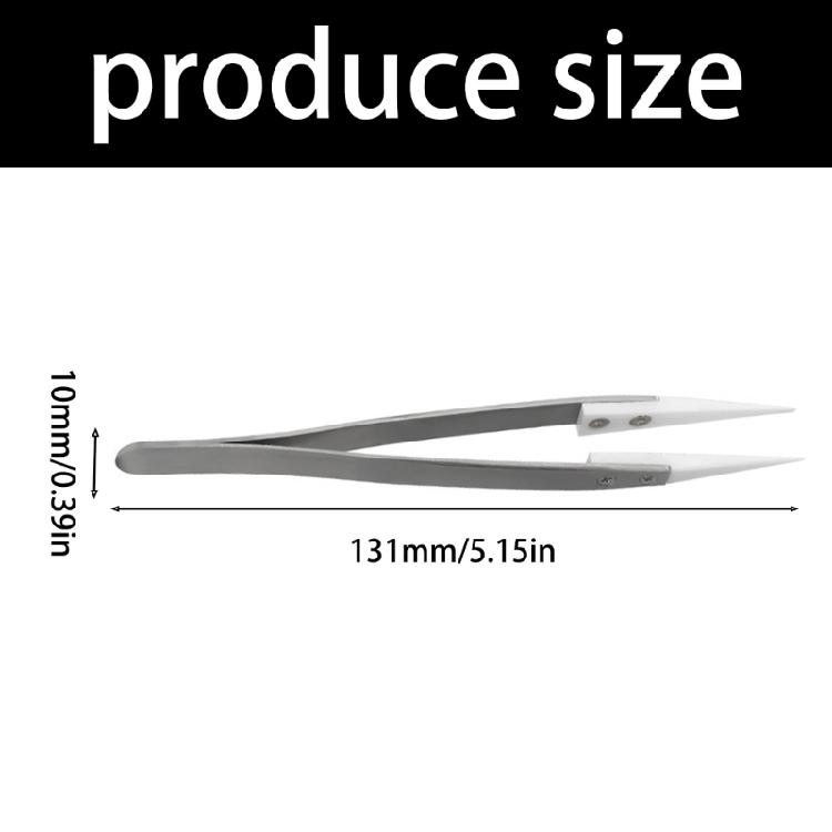 Heat Resistant Multipurpose Zirconia Ceramic Head Tweezers Acid Resistant None Magnetic Stainless Steel Crafting Tool