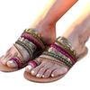 Fashion Chaussures De Style Ethnique Bohème Pour Femmes, Sandales Plates Ouvertes, Tongs De Plage, Pantoufles Pour Femmes