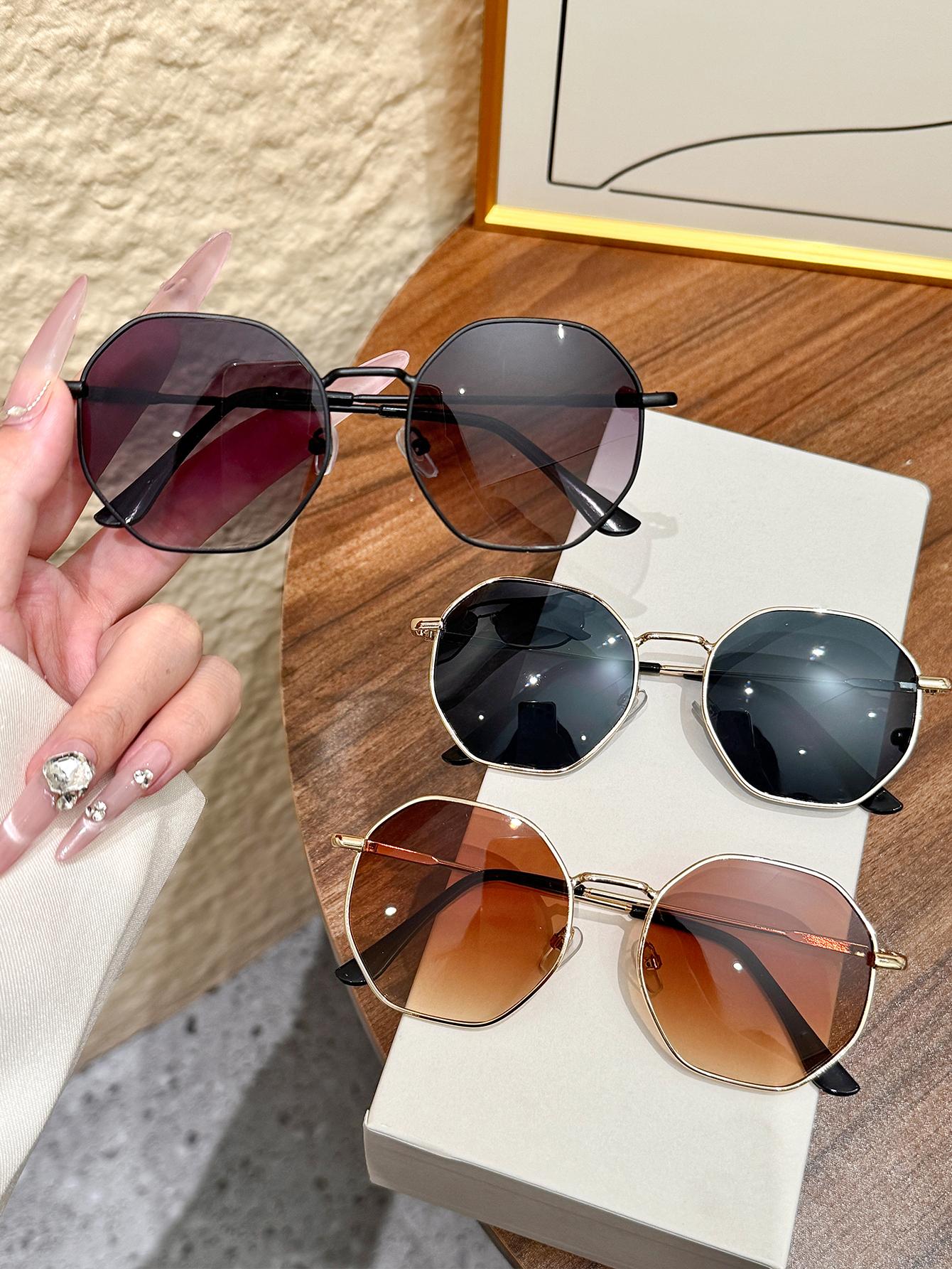 

4Pcs Metal Round Frame Combination Glasses Fashion Accessories/Chic Glasses/High Quality Lenses Casual Fashion Glasses