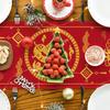 Nyår Bordslöpare Draketryck Tjock Vikbar Fast sömnad Paljett Gott kinesiskt nytt år Bordsdekoration Skydd Anti- skållning Semester