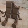 1 Pc 3D Printed Chocolate Figurines With Movable Joints Realistic Desktop Decorations For Home Office Ornamental Sculptures