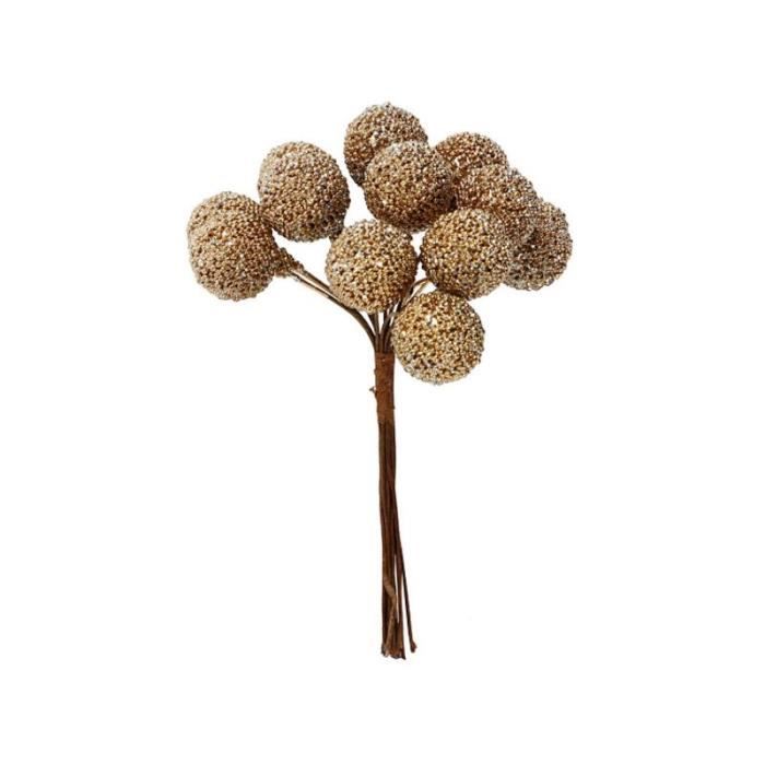 12 baies artificielles 'Creativ Company' Or 1.5 cm