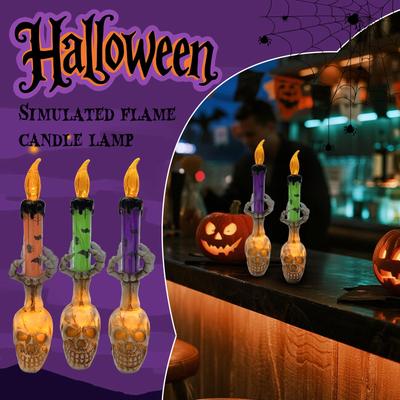 Halloween Candle Holder Light Spooky And Stylish Decorative For Halloween Creative Ornaments Lightweight LED For Home Haunted House Bar Supplies