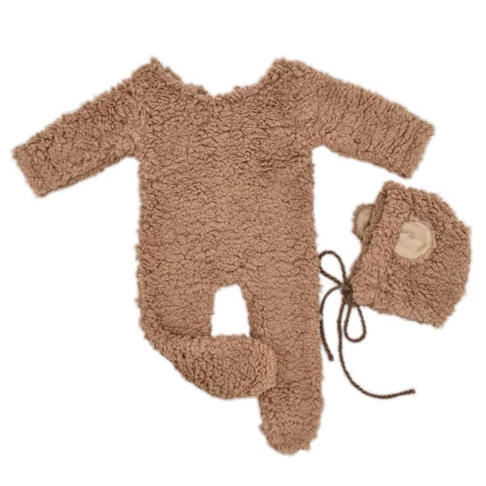 Bear Design Newborn Photoshoot Outfit Newborn Bear Bonnet and Pajama Set  Newborn Photoshoot