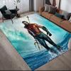 Neptune Trident Anti-Slip Rug, Rectangular Carpet for Sofa Zone & Game Room Decor