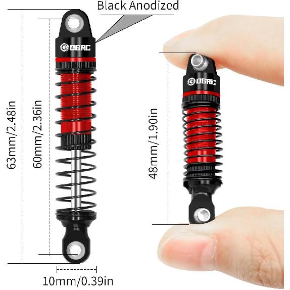 Esilun 60mm Shocks Absorber Oil Threaded Damper Threaded Shock Absorber for TRX4M 1/18 RC Crawler Car Upgrade Accessories