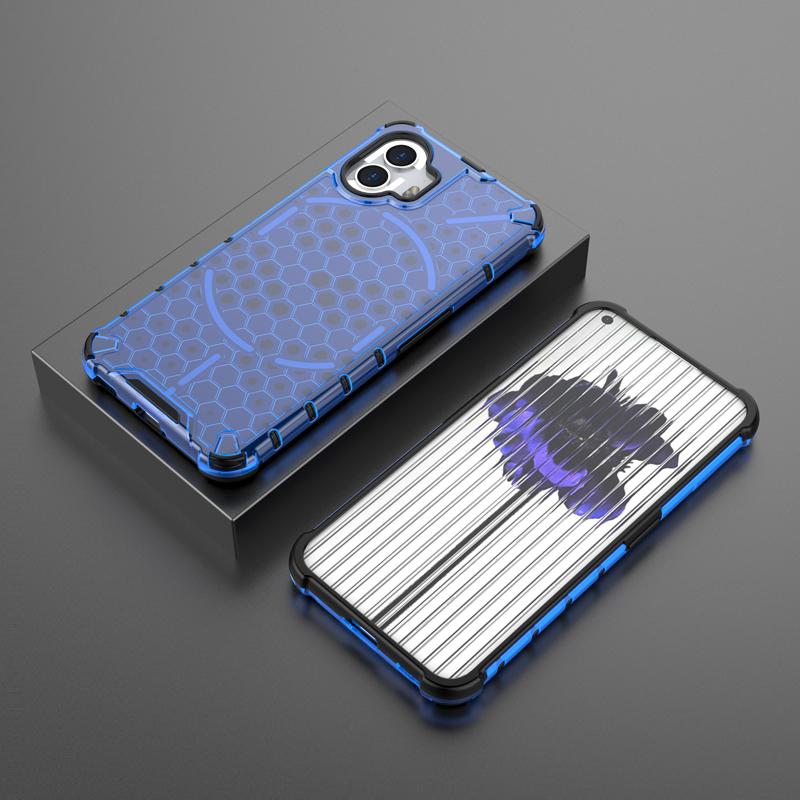 For Nothing Phone 2 1 Case Honeycomb Bumper Shield Transparent Protective Clear Phone Cover For Nothing Phone 2
