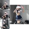 Women's Sexy Cosplay Lingerie Student Uniform Set With Velcro Design Miniskirt Outfit