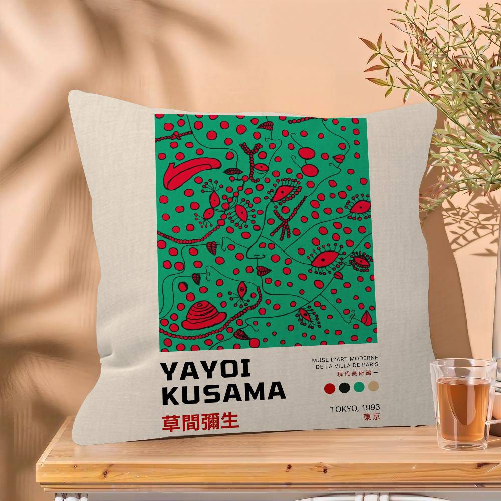 Yayoi Kusama Japanese Abstract Cushion Cover Pillowcase Upholstery Sofa Throw Pillow Home Decor Pillowcas