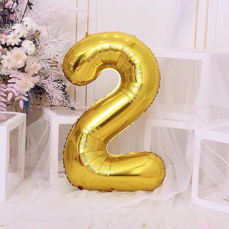 32-Inch Golden Digital Balloon Photo Boys And Girls Children Birthday Baby Party Scene Decoration