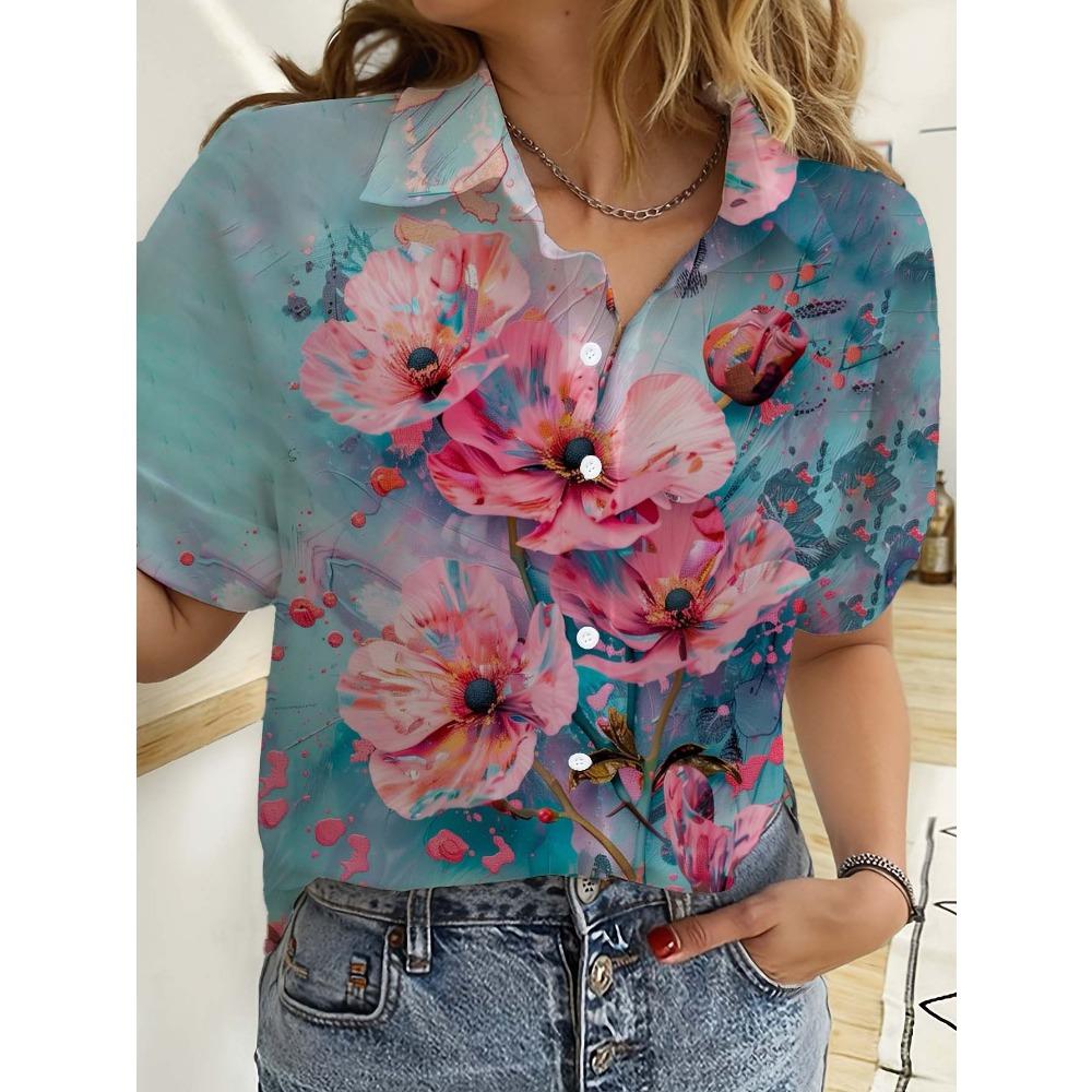 3D Printed Casual Beach Shirt Summer s unflower Blouse Women's Clothes