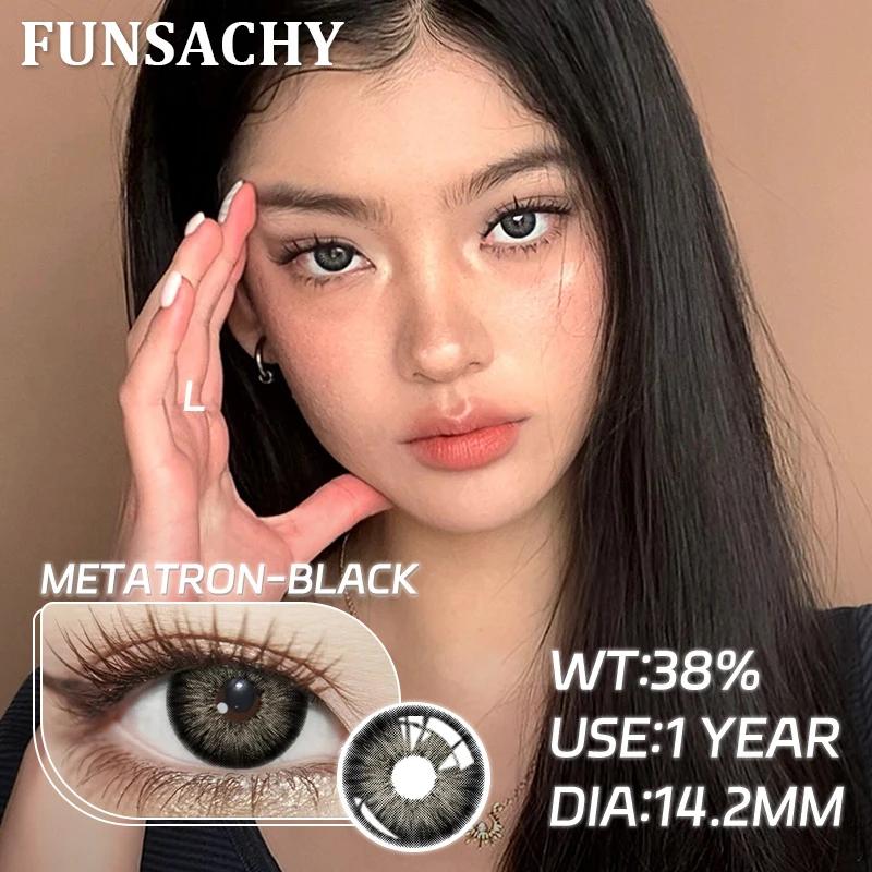 FUNSACHY 1 Pair Green Contact Lenses for Eyes Natural Colored Contact Blue Eyes Lenses Korean Contacts Lenses Yearly Gray Pupil